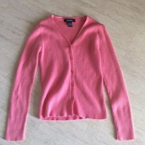 Pink cardigan sweater